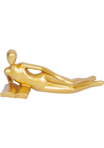 Altın Dekor Okuma Heykeli Ev Dekorasyonu B (Yurt Dışından)