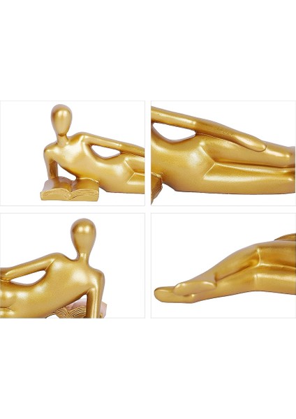 Altın Dekor Okuma Heykeli Ev Dekorasyonu B (Yurt Dışından) indirimleri