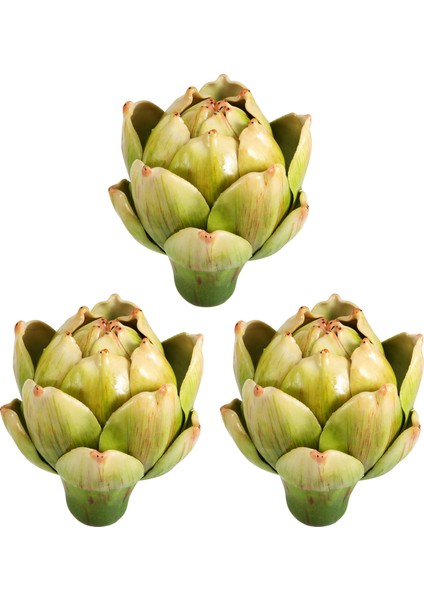 Düğün Masa Dekorasyonu Için 3 Adet Yeşil Plastik Sahte Enginar (Yurt Dışından)