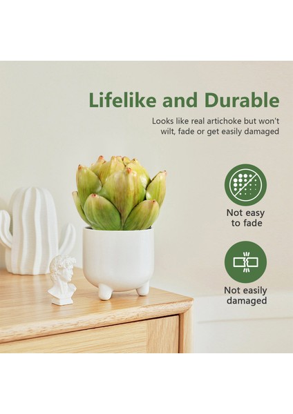 Düğün Masa Dekorasyonu Için 3 Adet Yeşil Plastik Sahte Enginar (Yurt Dışından) fırsatları