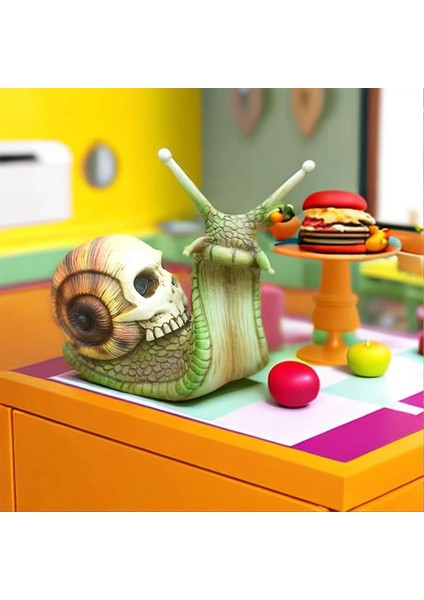 Cadılar Bayramı Kafatası Salyangoz, Ev Dekorasyonu Reçine El Sanatları Açık Bahçe Dekoru, A (Yurt Dışından) modelleri