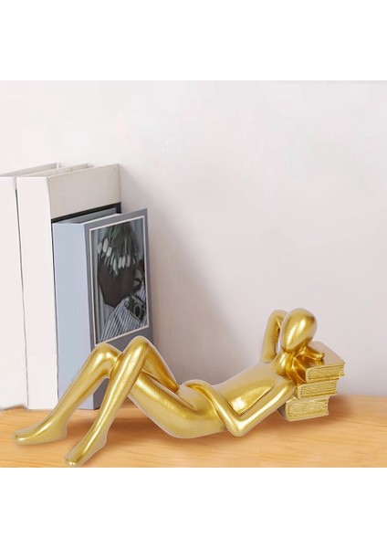 Altın Dekor Okuma Heykeli Ev Dekorasyonu C (Yurt Dışından) fiyatları