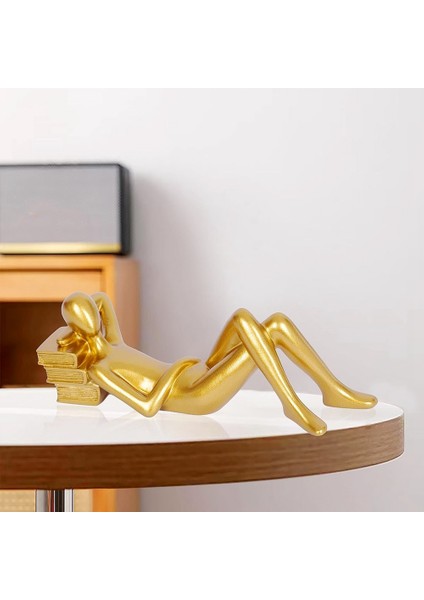 Altın Dekor Okuma Heykeli Ev Dekorasyonu C (Yurt Dışından) modelleri