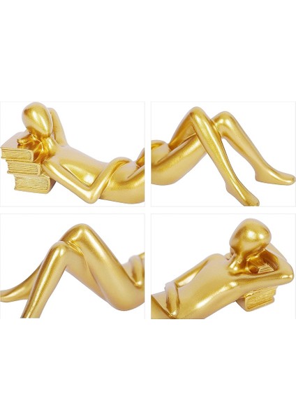 Altın Dekor Okuma Heykeli Ev Dekorasyonu C (Yurt Dışından) fırsatları