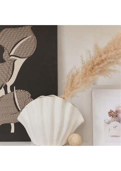 Kabuk Şekilli Seramik Vazo Ev Dekorasyonu Sofra Çiçek Aranjmanı, B (Yurt Dışından) indirimleri