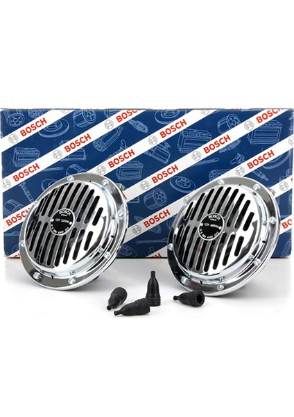 Bosch Yüksek Ses Süperton Büyük Kafa Nikelaj Korna Orjinal 12V 325/400 Hz 110 Db