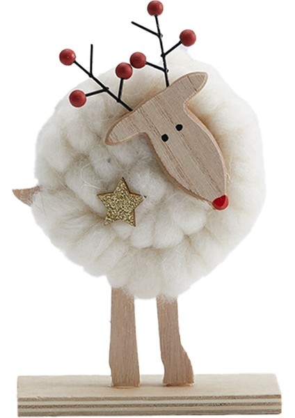 Yeni Iskandinav Noel Ahşap Yün Keçe Dekorasyon Noel Elk C (Yurt Dışından)
