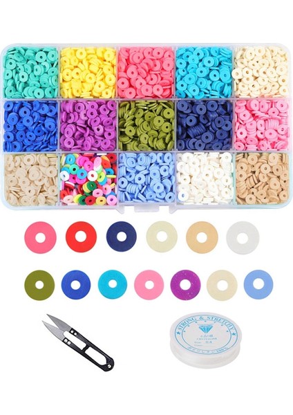 6mm 15 Renk El Yapımı Polimer Kil Spacer Boncuk Disk Dıy Craft Için (Yurt Dışından)
