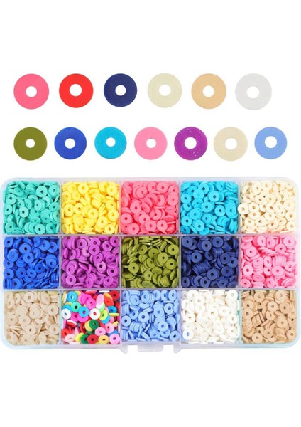 6mm 15 Renk El Yapımı Polimer Kil Spacer Boncuk Disk Dıy Craft Için (Yurt Dışından)