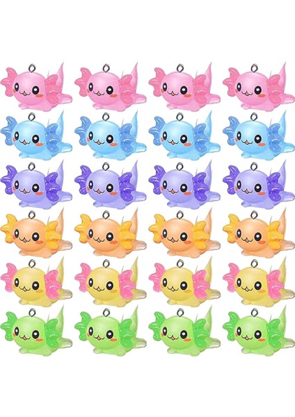 24 Pcs Hayvan Takılar Axolotl Reçine Takılar Takı Yapımı Için Minik (Yurt Dışından)