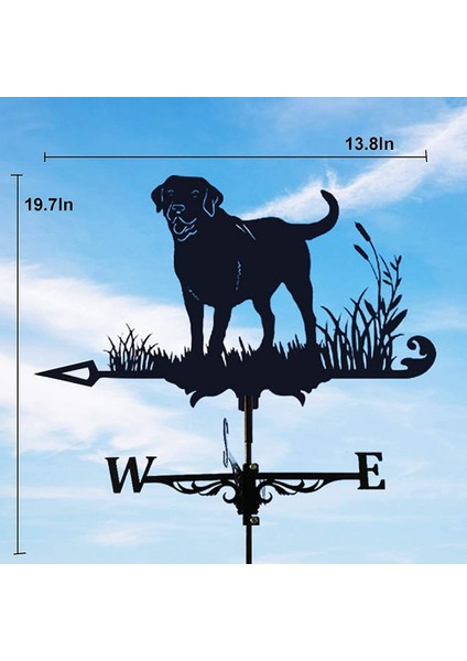 Köpek Metal Rüzgar Gülü, Rüzgar Gülü Siluet (Yurt Dışından)