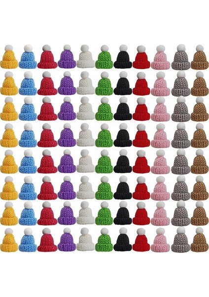 110PCS Mini Örgü Şapkalar Noel Mini Örgü Bebek Şapkaları (Yurt Dışından)