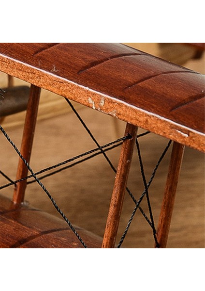 Retro Uçak El Sanatları Ahşap Uçak Modeli, Vintage Çift Kanatlı Model (Yurt Dışından) indirimleri
