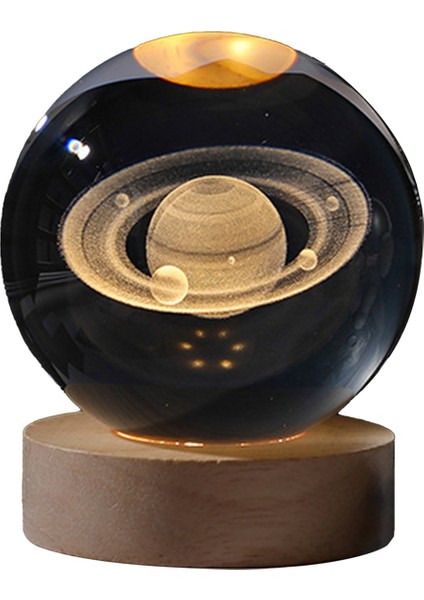 Işıklı Süsleme, Ahşap Tabanlı Yıldızlı Hediye, Satürn (Yurt Dışından)