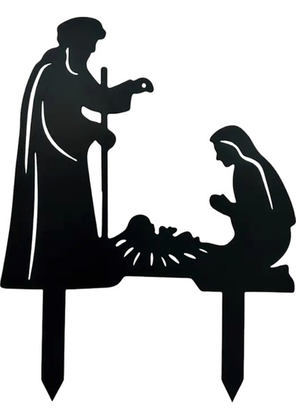 Çit Patio E Için Doğum Sahnesi Siluet Doğum Figürleri Seti (Yurt Dışından)