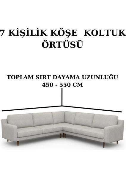 Jakarlı L Köşe Koltuk Örtüsü. 7 Kışılık, Esnek, Yıkanabilir Köşe Koltuk Kılıfı. Toplam Uzunluk 550CM