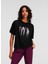 Bisiklet Yaka Baskılı Siyah Kadın T-Shirt 236W1714 2
