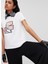 Bisiklet Yaka Baskılı Beyaz Kadın T-Shirt 235W1707 1
