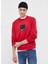 Bisiklet Yaka Kırmızı Erkek Sweatshırt 231D1804_Klj Regular Logo Sweat 3
