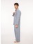 Mavi - Beyaz Erkek Pijama Takımı TDNPJM001082 1