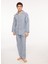 Mavi - Beyaz Erkek Pijama Takımı TDNPJM001082 2