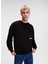 Bisiklet Yaka Siyah Erkek Sweatshırt 236D1850_Klj Karl Sweat 5