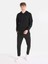 Regular Fit Baskılı Kapüşonlu Siyah Erkek Sweatshirt 3