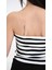 Straplez Crop Siyah/Beyaz 3