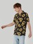 Regular Fit Shirt Neck Baskılı Erkek Antrasit Kısa Kol Gömlek 4