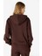 Regular Fit Kapüşonlu Kahverengi Kadın Sweatshirt 2