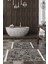 Dijital 2'li Banyo Paspas Takımı Trend Keçe Kaymaz Taban Saçaklı Modern Cedrica Bej 1