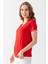 Kadın Kırmızı V Yaka Viskon Penye Tişört 3