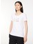 Bisiklet Yaka Düz Beyaz Kadın T-Shirt 8NTT67 2