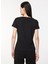 Bisiklet Yaka Düz Siyah Kadın T-Shirt 6RTT29 5