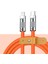 6A Type-C To Apple Ios Lightning Sıvı Silikon Data Hızlı Şarj Kablosu - Bakır Döşeme - 1.5 Metre - Katlanmaz Kırılmaz Turuncu 3