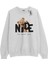 Oversize Unisex Nice To Meet You Kalın 3 Ip Baskılı Sweat 1