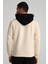 Ekru Kanguru Cepli Kapüşonlu Erkek Sweatshirt 5