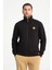 Siyah Tam Fermuarlı Dik Yaka Armalı Erkek Sweatshirt 1