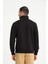 Siyah Tam Fermuarlı Dik Yaka Armalı Erkek Sweatshirt 5