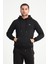 Siyah Kanguru Cepli Kapüşonlu Erkek Sweatshirt 2