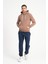 Kahve Kanguru Cepli Kapüşonlu Erkek Sweatshirt 1