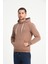Kahve Kanguru Cepli Kapüşonlu Erkek Sweatshirt 2