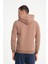 Kahve Kanguru Cepli Kapüşonlu Erkek Sweatshirt 5