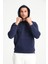 Lacivert Kanguru Cepli Kapüşonlu Erkek Sweatshirt 3