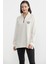 Dik Yaka Yarım Fermuarlı Sweatshirt - Bej 1