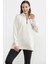 Dik Yaka Yarım Fermuarlı Sweatshirt - Bej 4