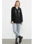 Yarım Fermuarlı Kapüşonlu Sweatshirt - Siyah 4