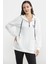 Yarım Fermuarlı Kapüşonlu Sweatshirt - Ekru 5
