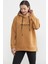 Kapüşonlu Içi Pamuklu Kalın Sweatshirt - Kamel 3