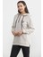 Yarım Fermuarlı Kapüşonlu Sweatshirt - Taş 4